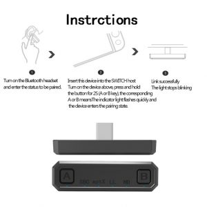 Bluetooth Adapter 2-in-1 Audio Transmitter Type-c Bluetooth V5.0  Transmitting Adapter for PS4 Nintendo Switch black