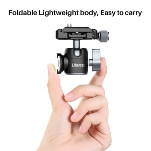 Ulanzi U-60L Ball Head Multifunction Metal Ballhead Tabletop Tripod Stand Adapter for Outdoor Vlog Parts black
