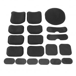 19pcs/Set Detachable EVA Mat Breathable Pad with Nylon Fastener Tape for Outdoor War Game Adult Helmet Black
