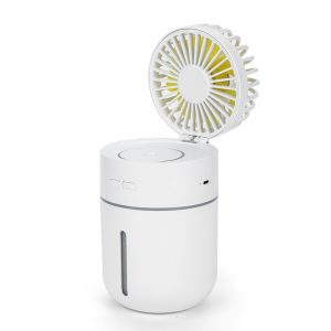2 in 1 USB Rechargeable Vehicle-mounted Air Humidifier Mini Fan white_94*90*157mm