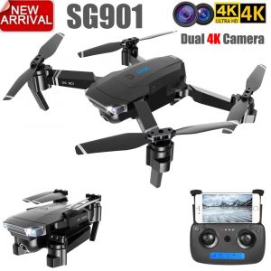 ZLL 2019New SG901 Camera Drone 4K HD Dual Camera Drones Follow Me Quadcopter FPV Profissional Professional GPS Long Battery Life 4K 1 battery