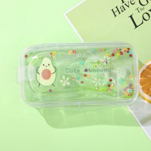 Avocado Transparent Pencil Case Cartoon Peach Large Capacity Pencil Case Hug yourself
