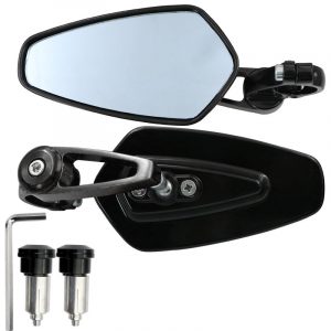 1 Pair Motorcycle Handle Bar End Side Mirror Rearview Rear View for MSX125 black