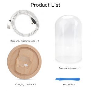 Wooden Charging Base with Magnetic USB Charging Cable Glass Cover Display Stand for DJI Mavic Mini Drone Accessories default